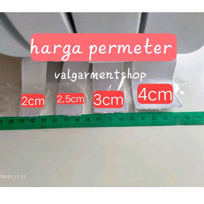 karet kolor elastis per meteran kualitas LQ premium karet serbaguna celana