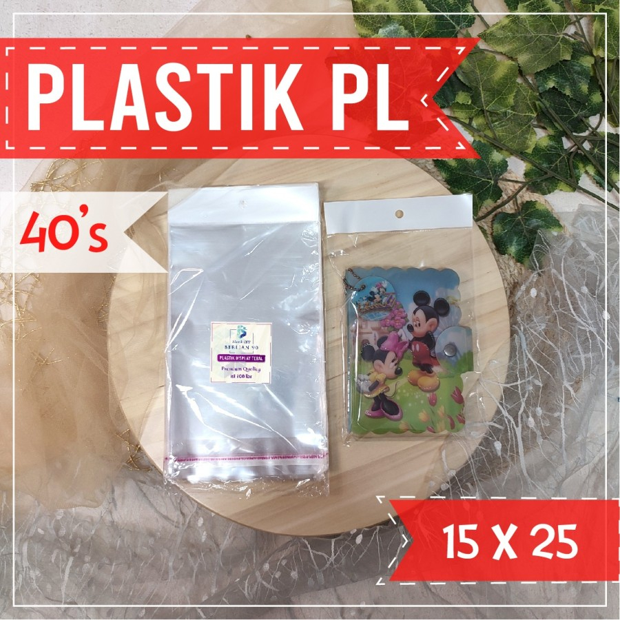 

Plastik Display 15 x 25 cm Gantung Tebal 40's mic / Plastik OPP Perlize 15x25 isi 100 Lembar Premium Quality