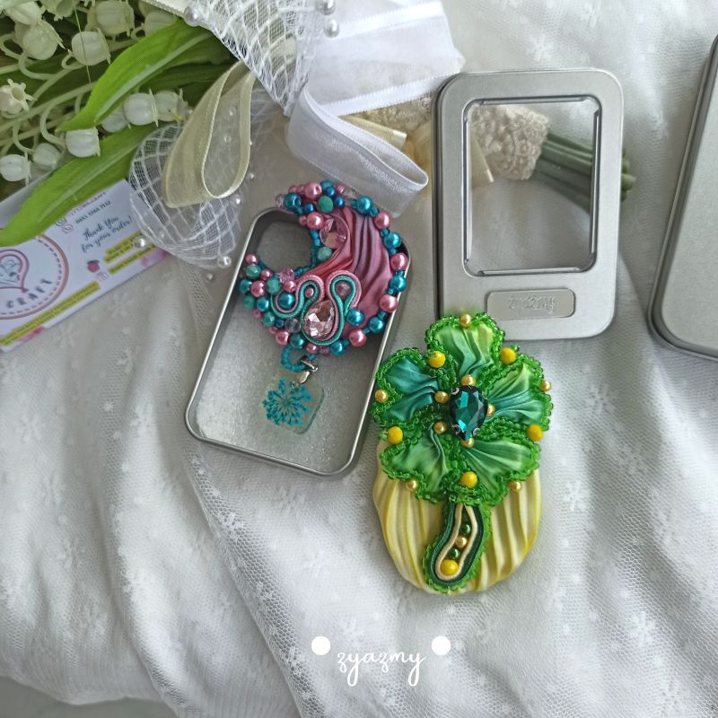 Shibori Brooch Handmade