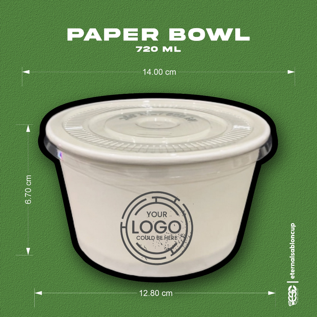 Papper Bowl min order 100 pcs/ Sablon Papper Bowl/ Custom Papper Bowl/ Sablon gelas PLastik/ sablon 