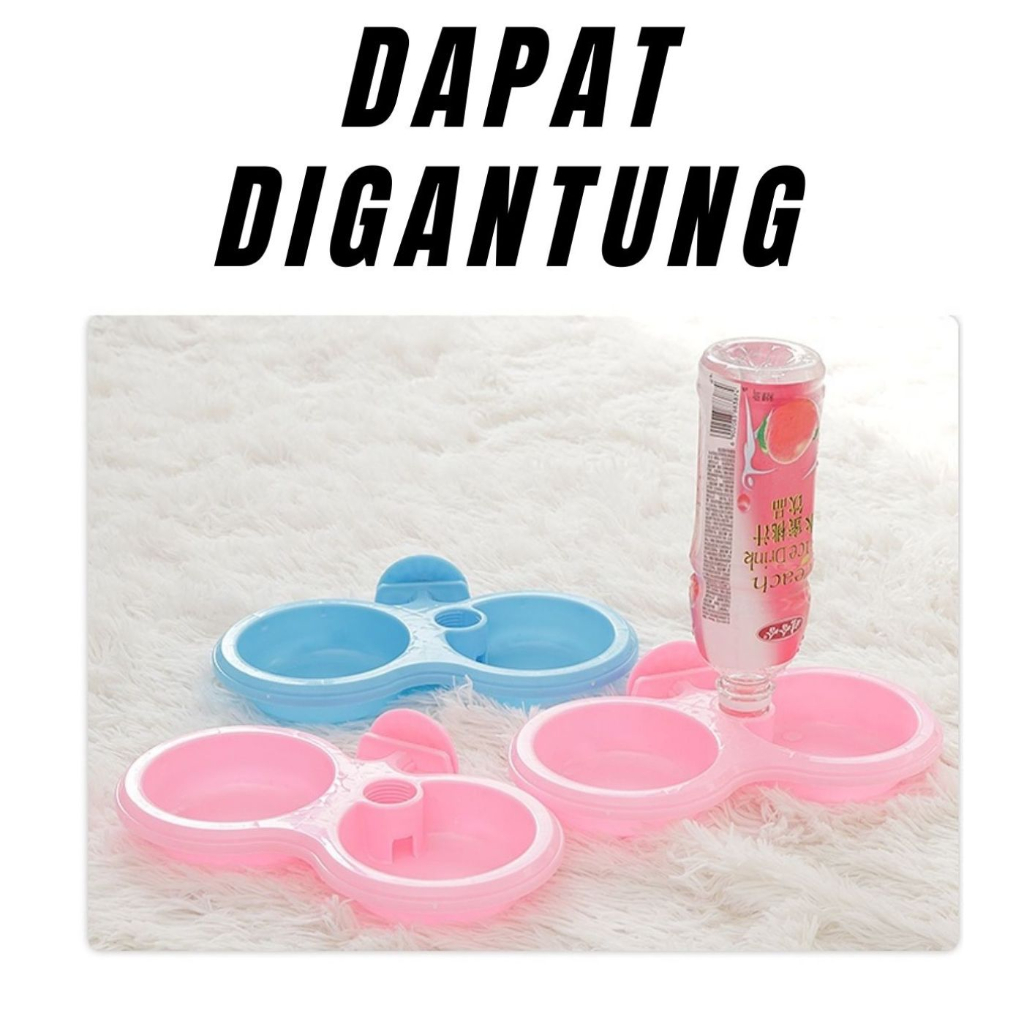 Mangkok Makan / Minum Gantung Bahan Plastik Untuk Anjing / Kucing FEZONE