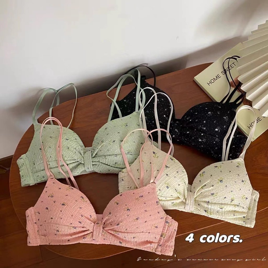 BH Seamless deep v cross women bra wanita bunga