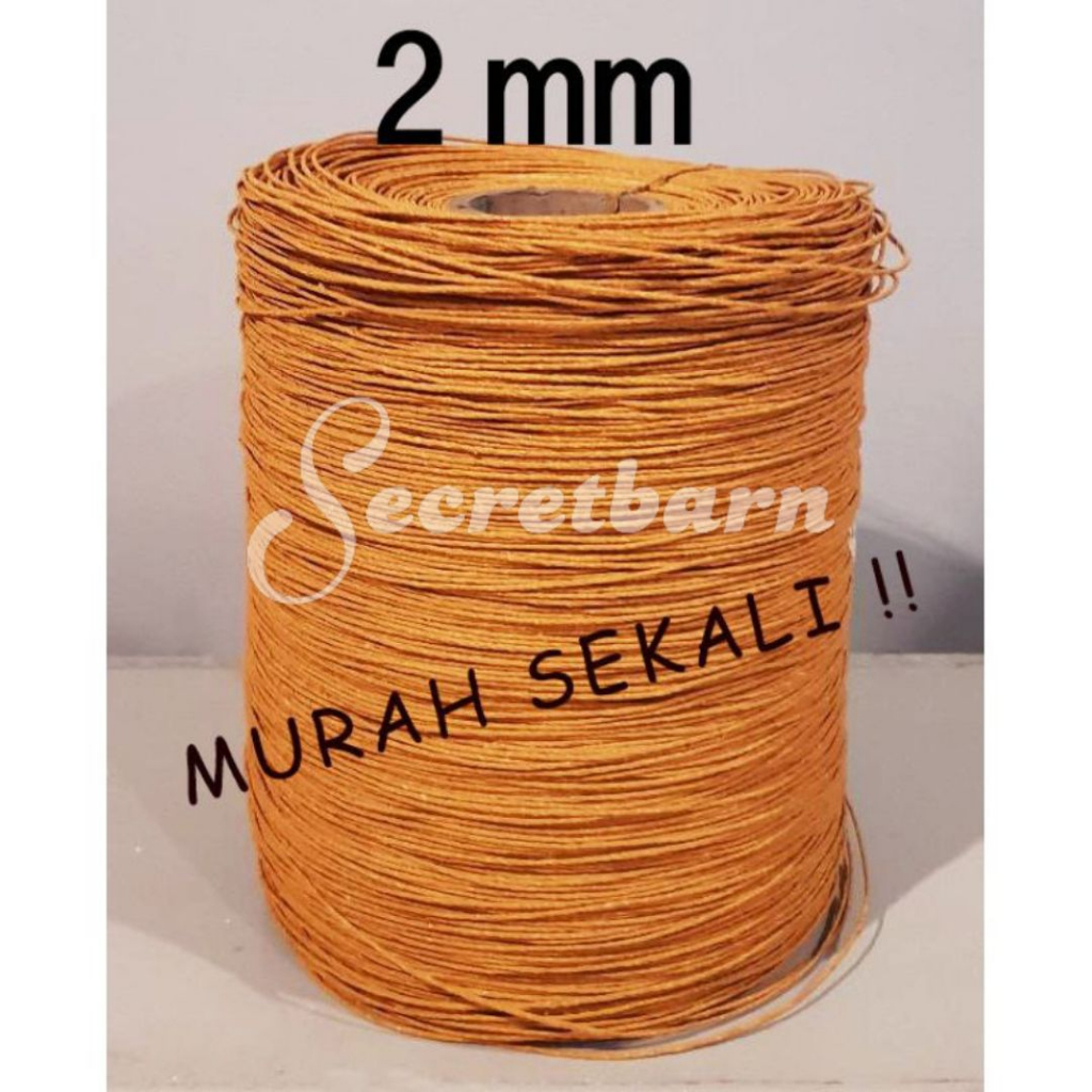 

tali kertas 2mm coklat samson kraft untuk industri paperbag pengrajin harga 30 ribu per 100 meter