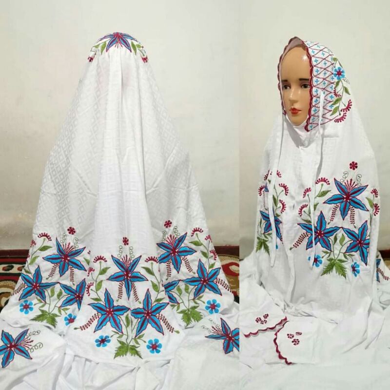 Mukena terusan bordir mukena dewasa jumbo