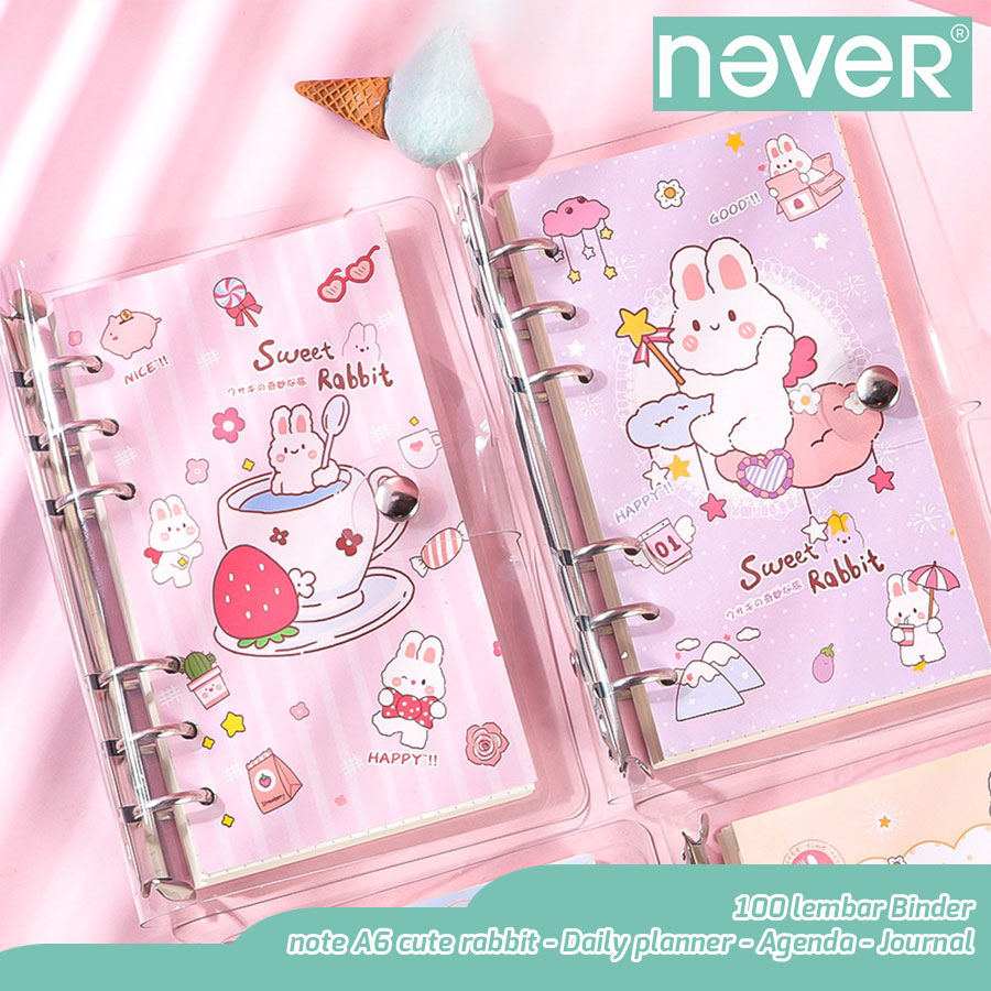 

Never Official- Buku Binder note A6 cute rabbit/ Daily planner/ Agenda/ Journal 100 lembar
