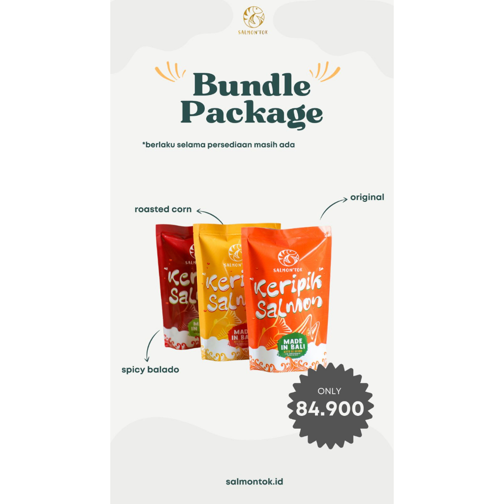 

SALMONTOK Camilan Keripik Kulit Ikan Salmon / SALMON SKIN - BUNDLING