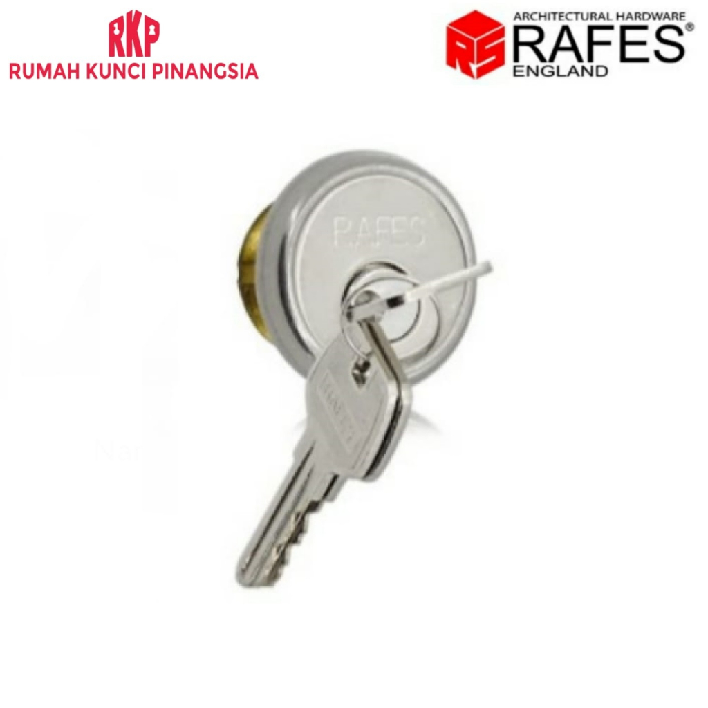 Glass Door Cylinder Lock Kunci Silinder Bulat Pintu Kaca 3 cm Silver Kuningan RAFES SL 6351