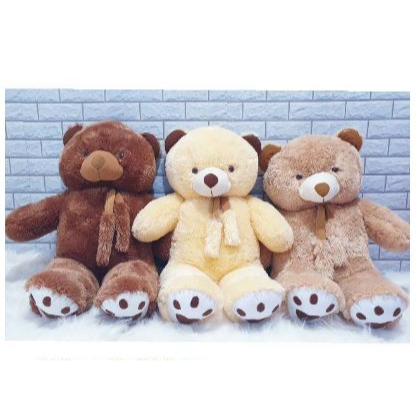 BONEKA TEDDY BEAR SYAL TELAPAK 90CM / MAINAN ANAK BONEKA BERUANG RASFUR SUPER JUMBO / COD READY MAKA
