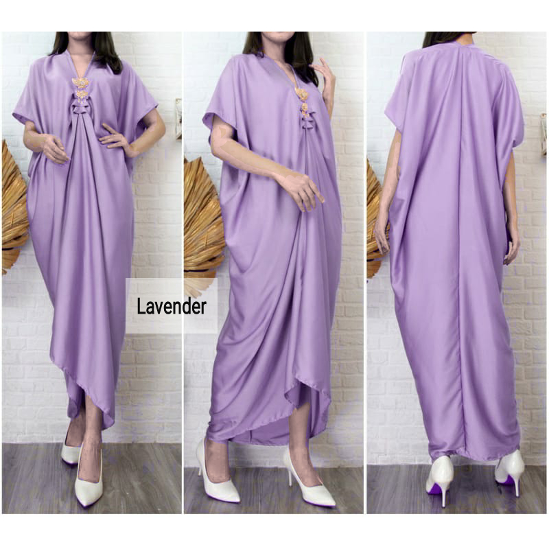 KAFTAN POLOS  Lavender SATEN SILKY MODERN MEWAH PREMIUM / KAFTAN KONDANGAN / KAFTAN LEBARAN / KAFTAN