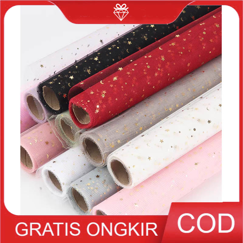 

1METER Tile Jaring Star Bintang Bulan - Bahan Buket Bunga Tile010