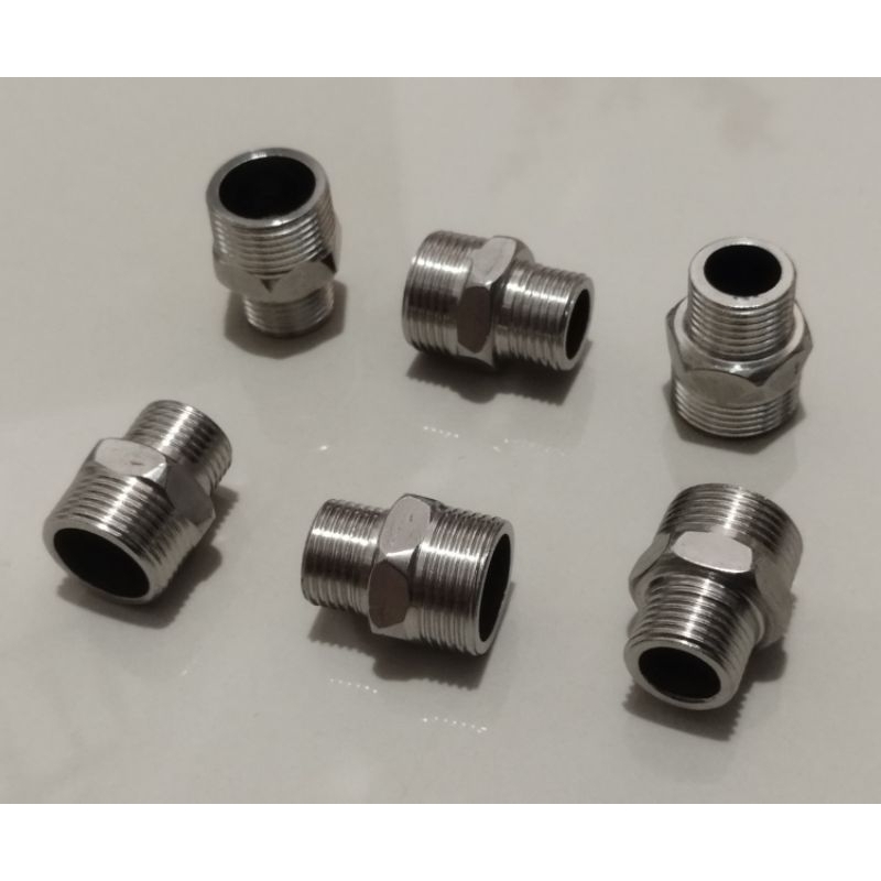 double nepel 1/2 x3/4 inci stenlis