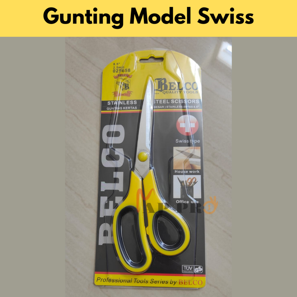 

Gunting Kertas/ Gunting Serbaguna / Gunting Potong Bahan / Gunting Swiss 8,5