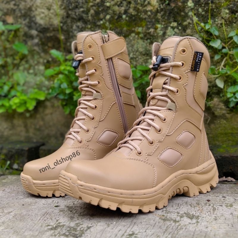 Sepatu Pdl Tactical Pria Outdore Caanggo Cream 10 Inci
