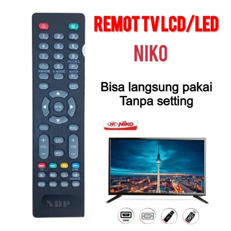 REMOT UTK TV LCD LED NIKO TANPA SETTING