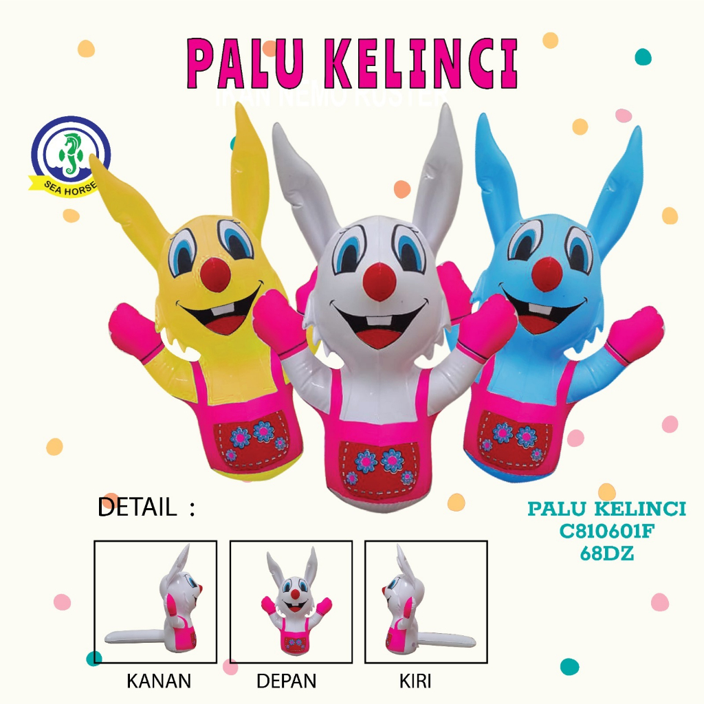 1 Lsn= 12pc PALU BONEKA KELINCI PUTIH Mainan Tiup