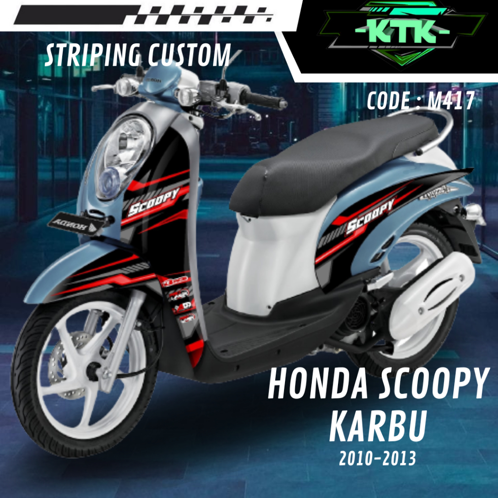 Lis Striping Stiker List Les Variasi Sticker Aksesoris Pelindung Body Logo Emblem Motor Honda Scoopy