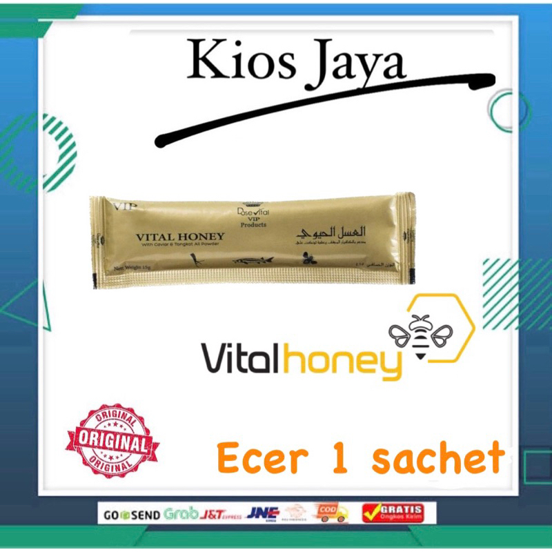 Vital honey VIP original perSachet Suplemen Madu Herbal Pria