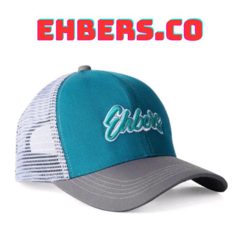 EH 095 - Topi Trucker Jaring Pria Hijau Tosca