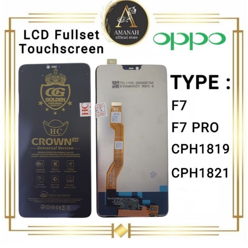 LCD TOUCHSCREEN OPPO F7 / F7 PRO / CPH1819 / CPH1821 Fullset CROWN 3.0 Original Super 100% Layar Hp Tanam FULL SET COMPLETE