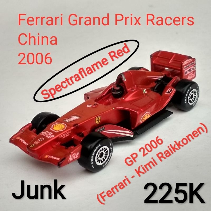 Hot Wheels Ferrari Grand Prix Racers GP 2006 Kimi Raikkonen Spectraflame Merah