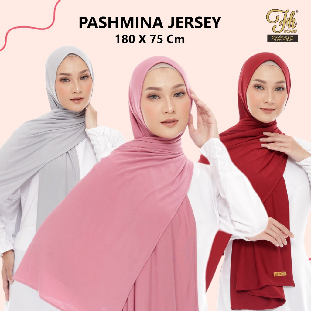 Fh Scarf Jilbab Pashmina Jersey Kekinian Spandex Premium Ukuran 180x75 Cm