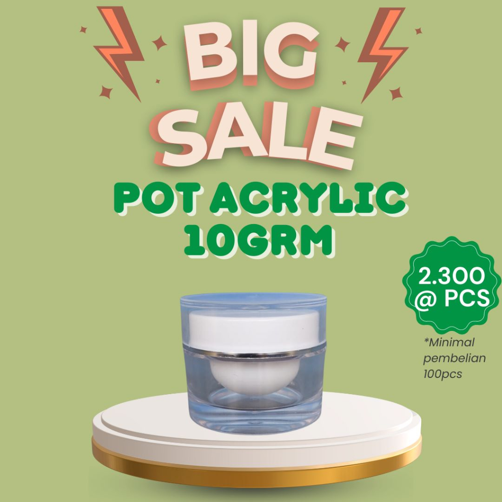 Pot Acrylic 10Gr Bening Putih / Pot Cream Acrylic 10Gr ( / 100 pcs )