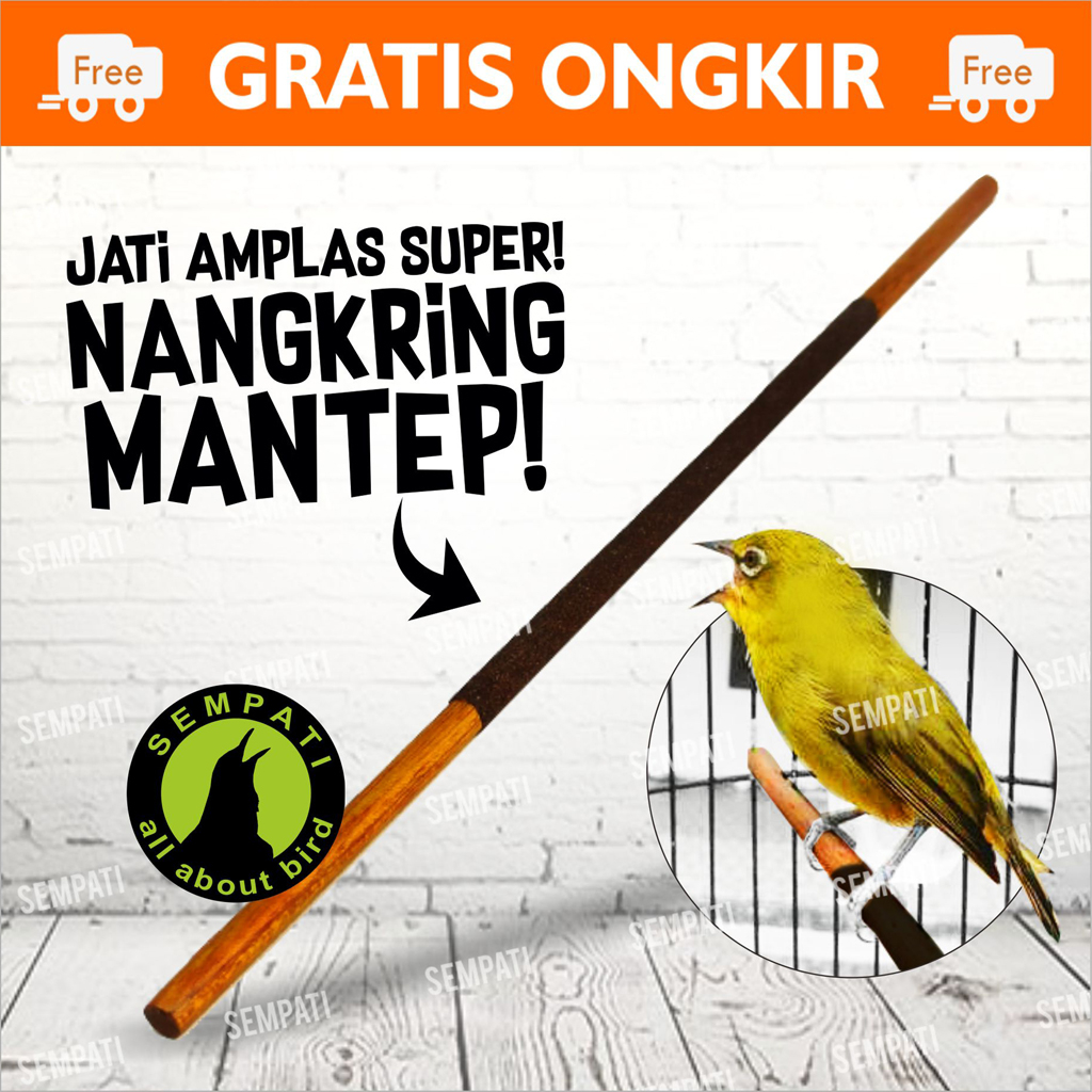 TANGKRINGAN KAYU JATI SEMPATI SANGKAR BURUNG PLECI KOLIBRI CIBLEK DLL