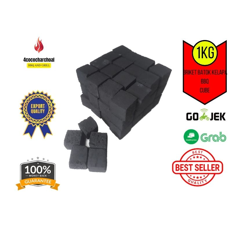 arang/briket/briket arang batok kelapa cube 1kg