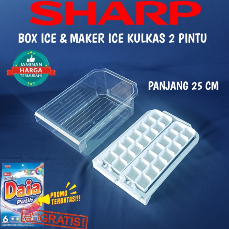 RAK ICE BOX & MAKER ICE KULKAS SHARP 2 PINTU PANJANG BOX NYA 25 cm ORIGINAL