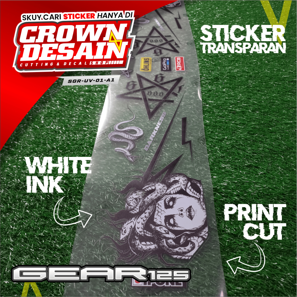 Striping Transparan Gear 125 Motif Medusa - Stiker Striping UV Yamaha Gear 125 Medusa Viral - SGR-UV