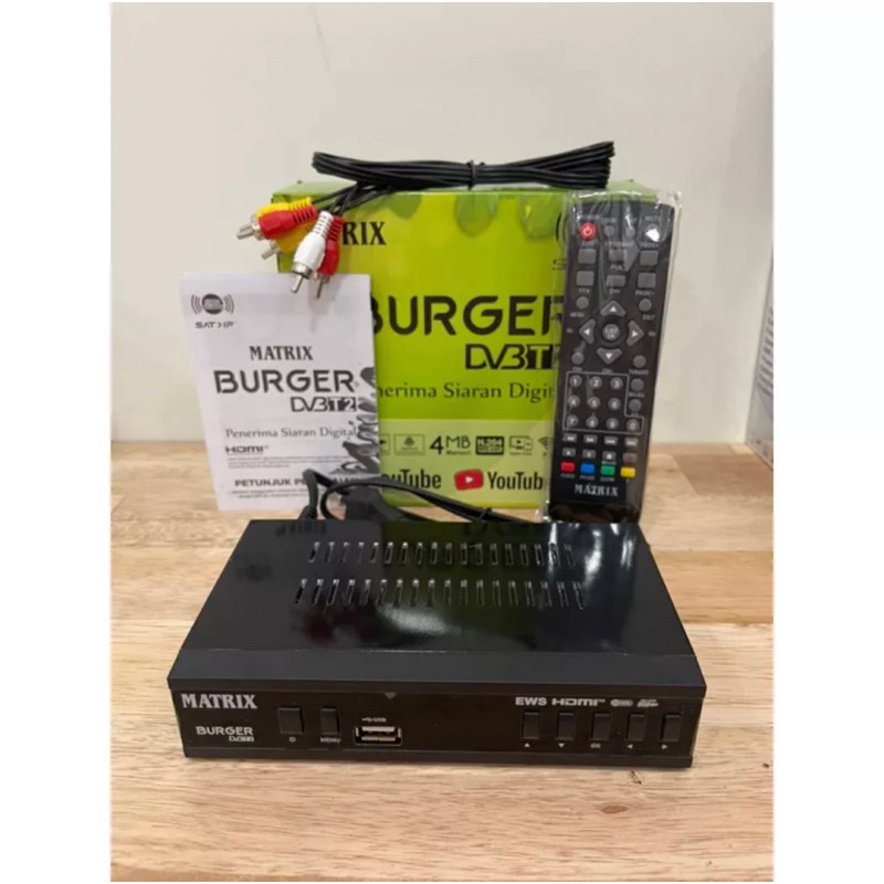 MEGAHSTORE7 SET TOP BOX TV DIGITAL MATRIX BURGER DVB T2 EWS HD / ALAT TV DIGITAL SET TOP BOX / STB T