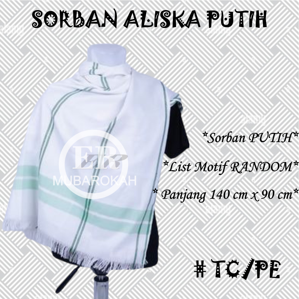 SORBAN HAJI ALISKA PUTIH SURBAN PRIA DEWASA SORBAN ARAB