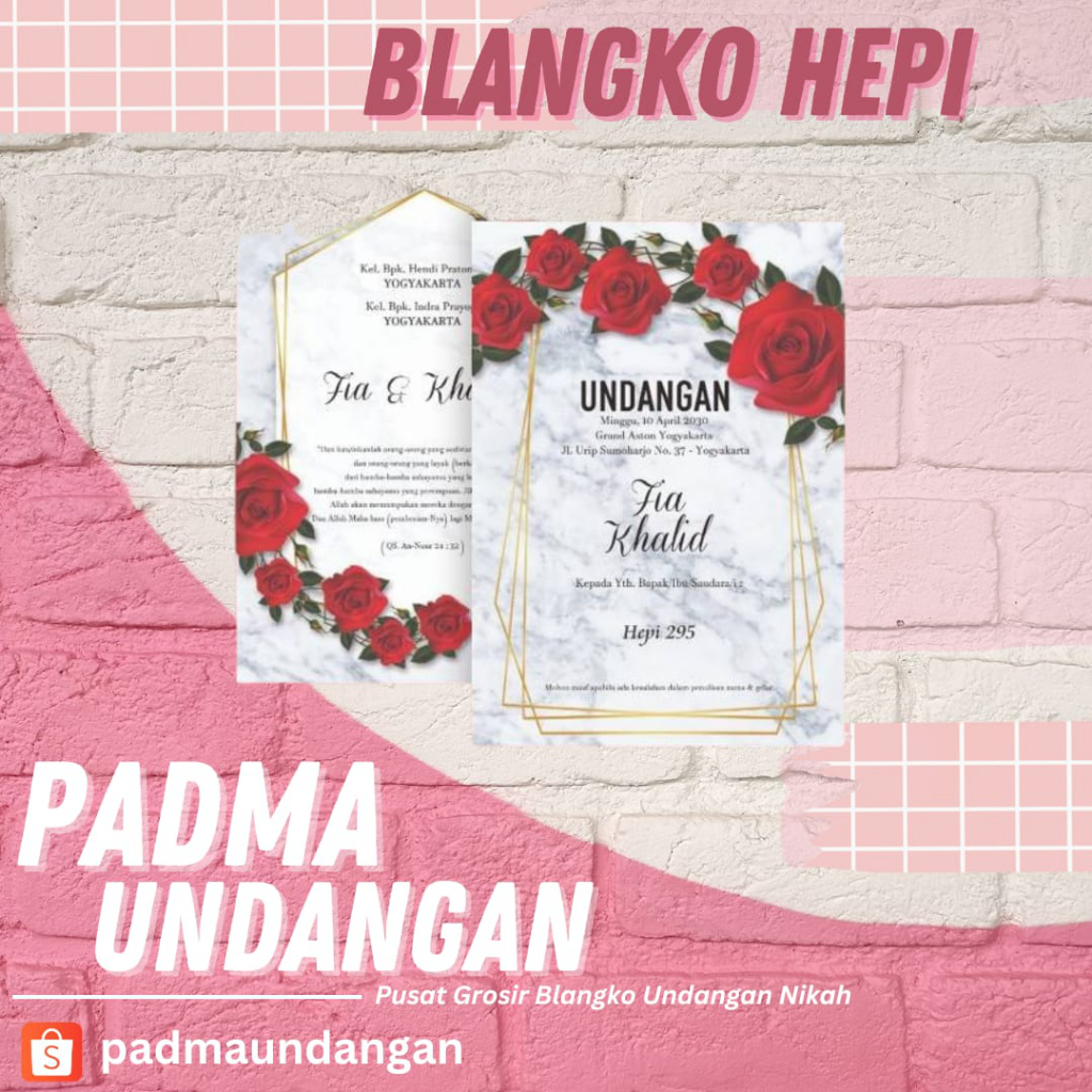 Blangko Undangan Hepi 295 | Pusat Grosir Blangko | Padma Undangan