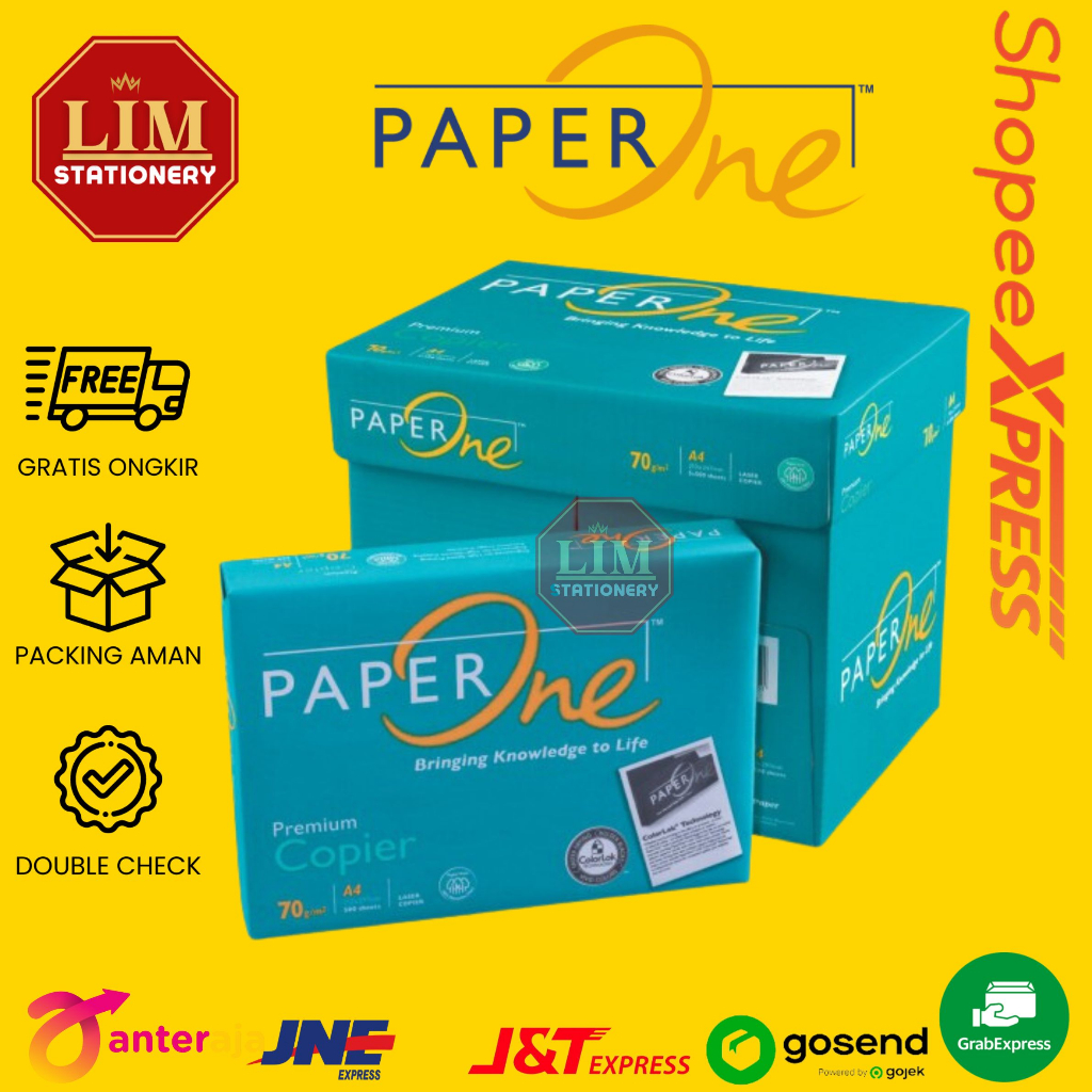 

Promo (Instant)Kertas HVS Putih A4 75Gr (5 Rim) PaperOne