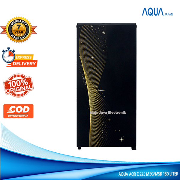 Kulkas 1 Pintu AQUA AQR D225 MSG/MSB 180 Liter Big Freezer Motif Garis