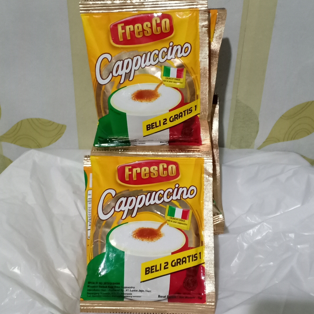 

( 1 renceng isi 15 ) - FRESCO Cappuccino 25gr Kopi Bubuk Instant Rasa Kapucino