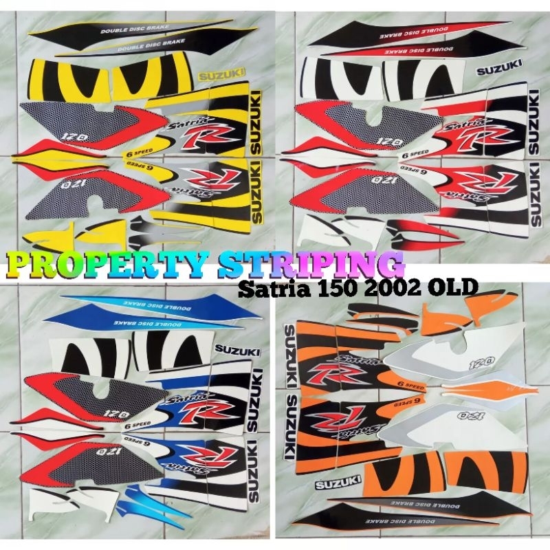 stiker Striping SUZUKI SATRIA R 150 (orange_merah_kuning_biru_hitam)