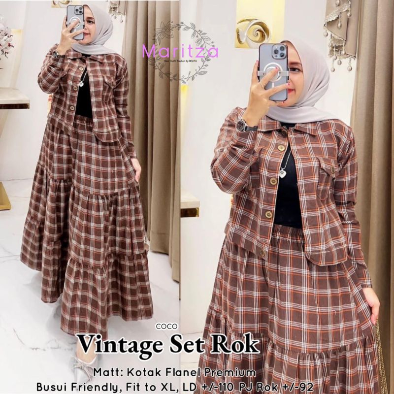 Vintage Set Rok | Pakaian Wanita Kekinian