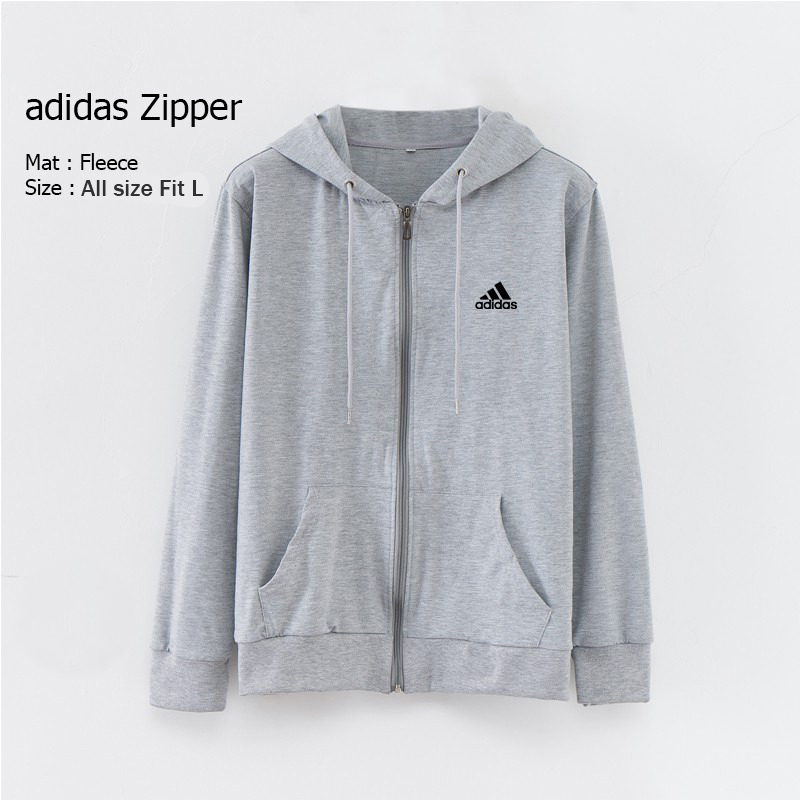 Adidas zipper black jaket resleting