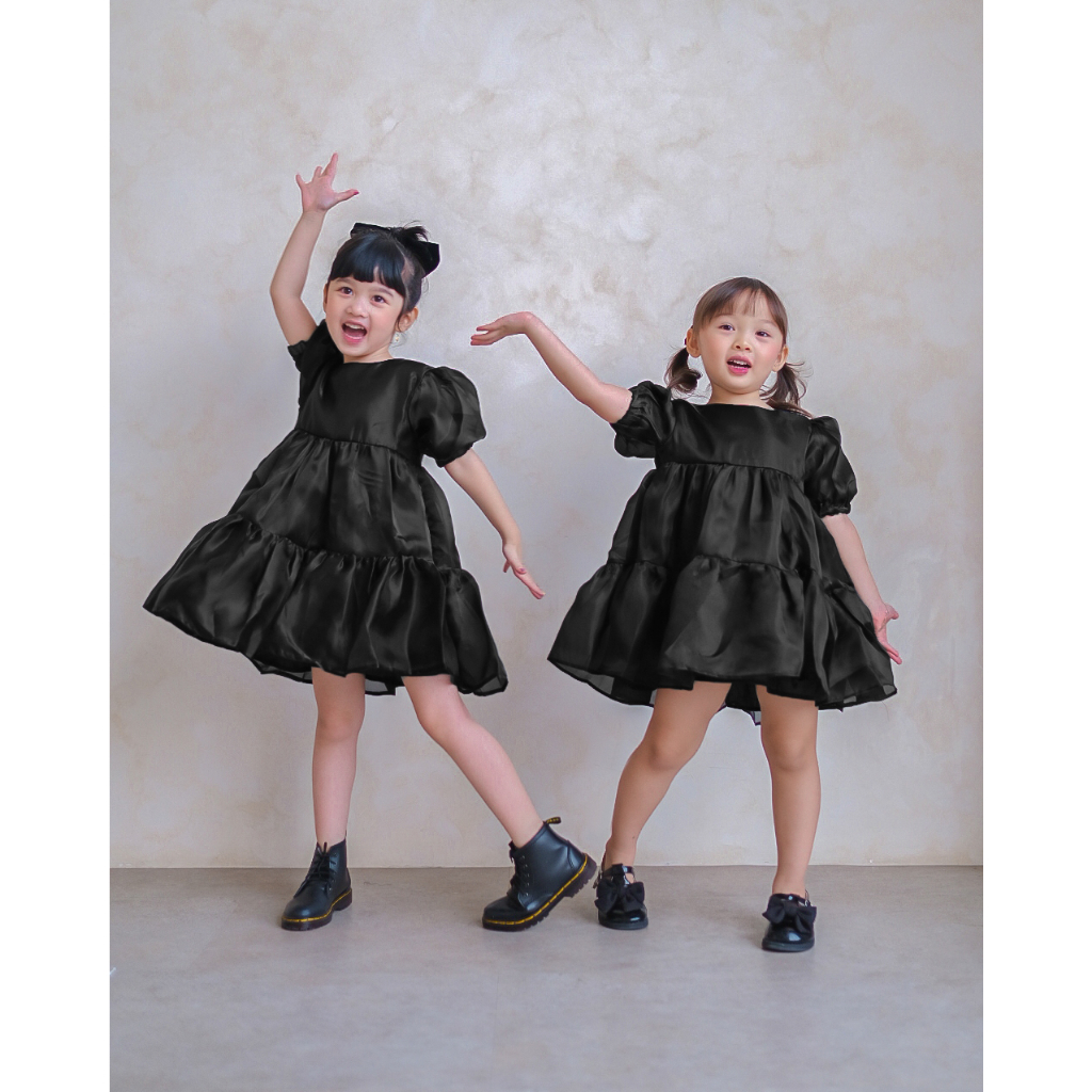 MARGOT DRESS | Dress Anak Perempuan | Gaun Organza Satin Anak | Gaun Pesta Anak | Dress Lengan Pende