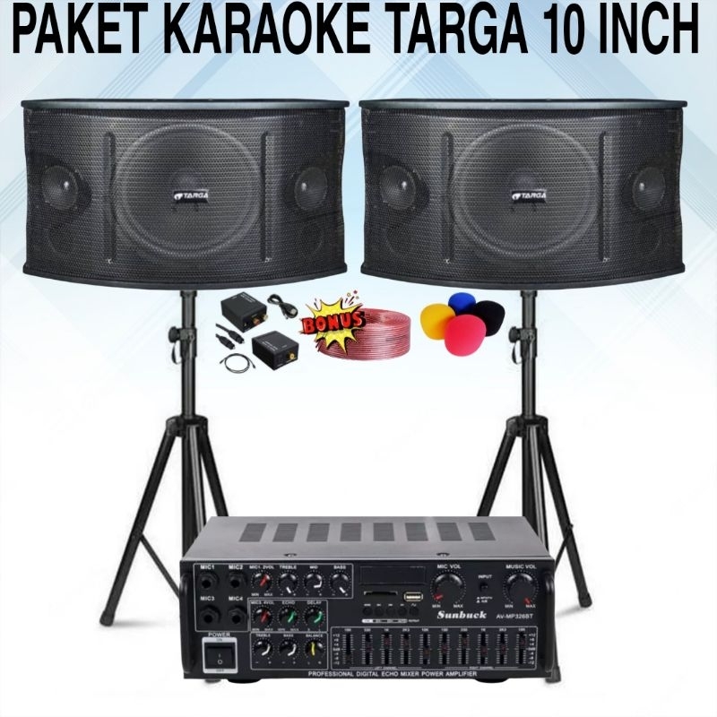 PAKET SOUND SYSTEM CAFE DAN RESTORAN 2 SPEAKER 10 INCH TARGA PAKET SOUND COCOK INDOOR DAN OUTDOOR OR