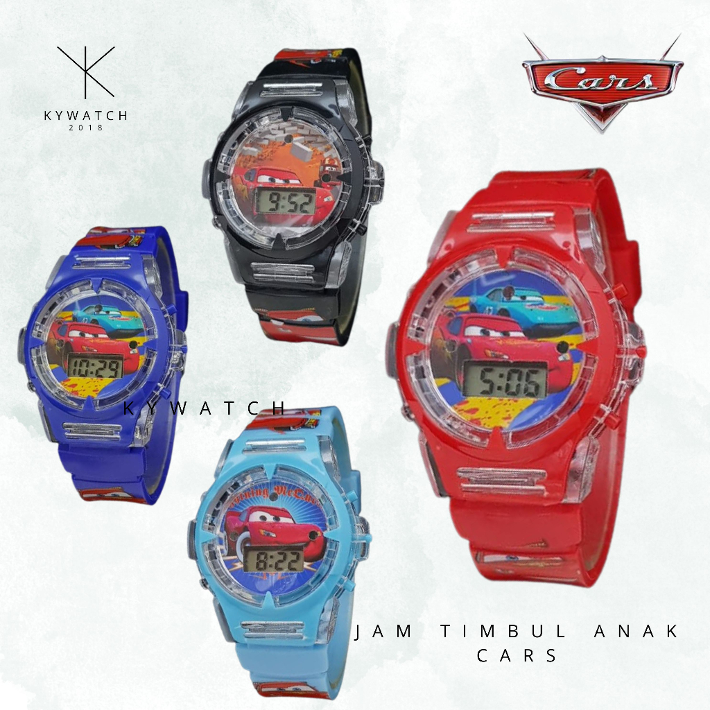 Jam tangan anak cars jam tangan anak musik lampu jam tangan cars anak cowok