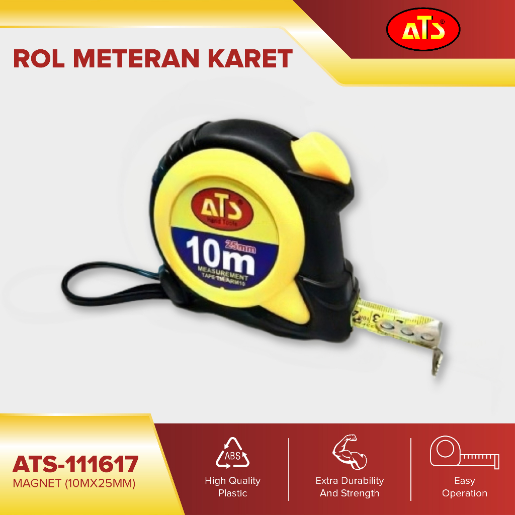 ATS Meteran Karet Roll Magnet 10MX25MM