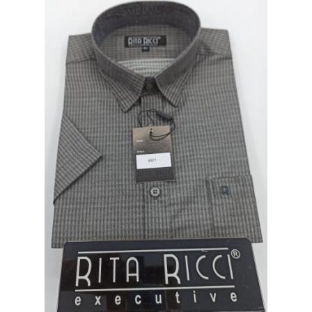 Kemeja pria Rita Ricci motif Abu lengan panjang dan lengan pendek artikel 3521