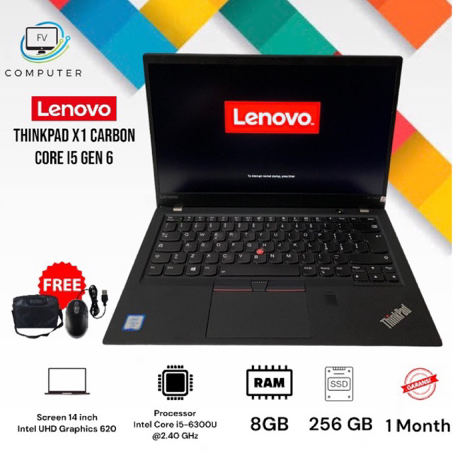 LAPTOP LENOVO X1 CARBON CORE I5 GEN 6 TH RAM 8 GB SSD 256 GB