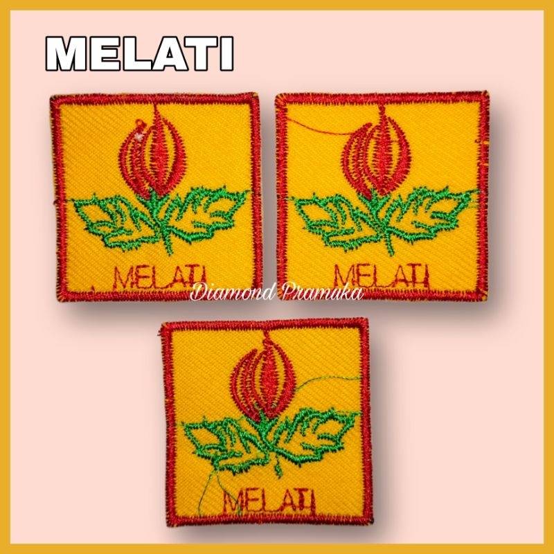 Tanda regu pramuka putri bordir bunga melati Bet bordir tanda regu melati