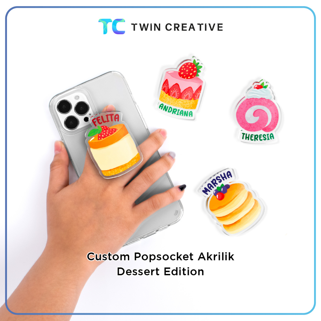 Custom Popsocket Akrilik Dessert Editon Pop Socket 3D Stand Hp - Hand Griptok Phone Holder