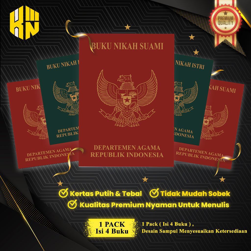 

KEN.IND - Buku Tulis Sekolah Custom Tema BUKU NIKAH Bergaris 50 Lembar 1 Pak Isi 4 Buku/ Buku Tulis Anime/ Buku Aesthetic/ Buku Catatan