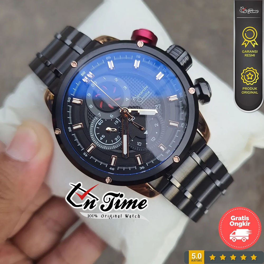 Alexander Christie Pria Sport AC 6239 MC SET Jam Tangan Rantai Anti Air Original 100% Terbaru Mewah 