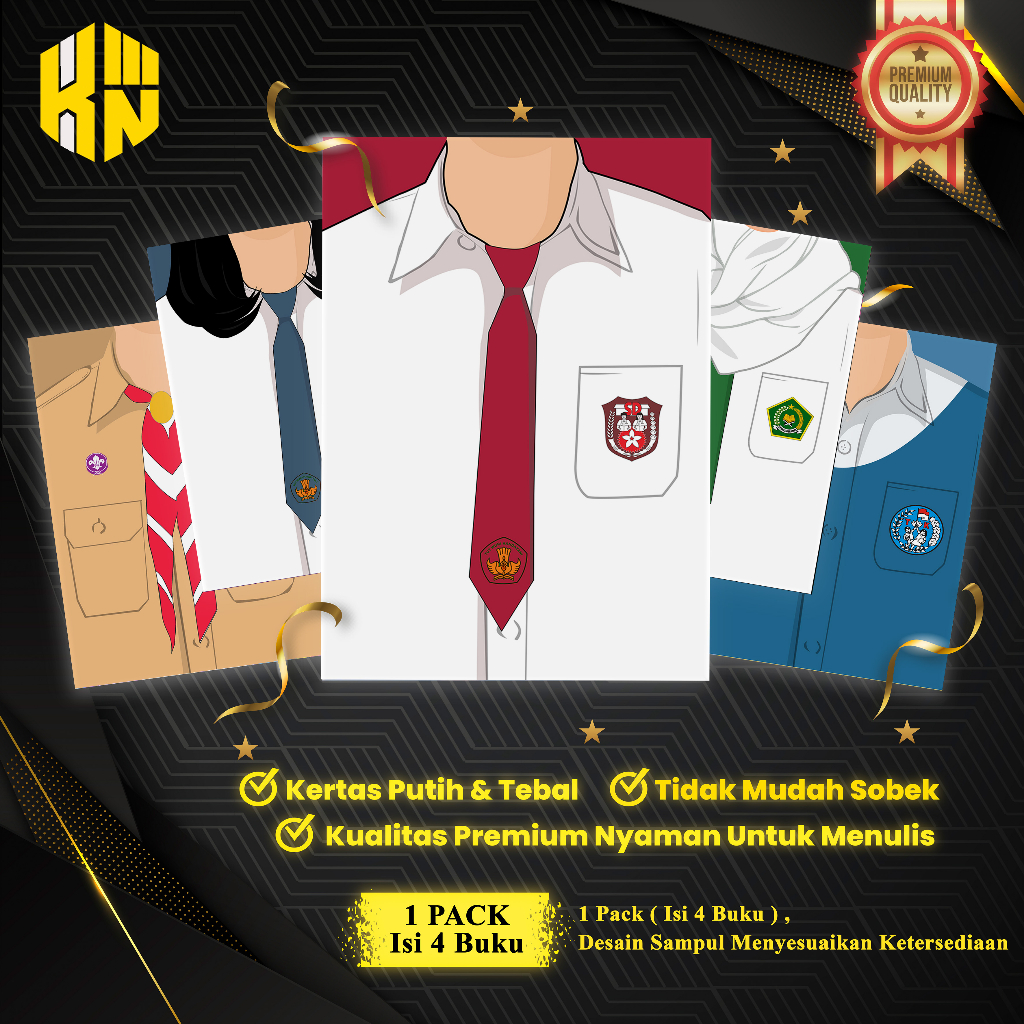 

KEN.IND - BUKU TULIS SEKOLAH TEMA SERAGAM SEKOLAH TK, SD, SMP, SMK, MI, MTS, Dll. BISA REQUEST SERAGAM LAINNYA. Bergaris 50 Lembar Isi 4 Buku/ Buku Tulis Anime/ Buku Aesthetic/ Buku Catatan